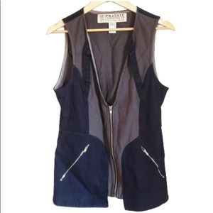Prairie Underground Denim Tactical Zip Long Vest